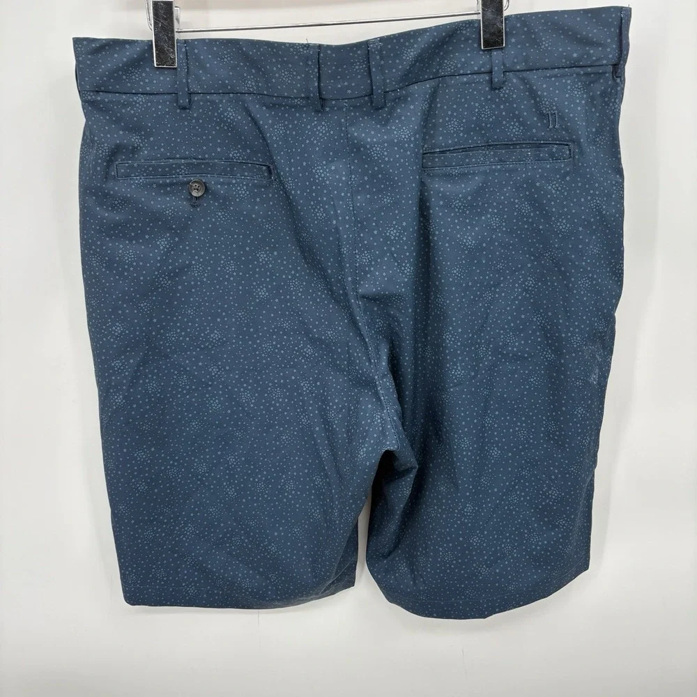 Walter Hagen Mens Performance 11 Flat Front Golf Shorts Navy W/stars Size 40 10